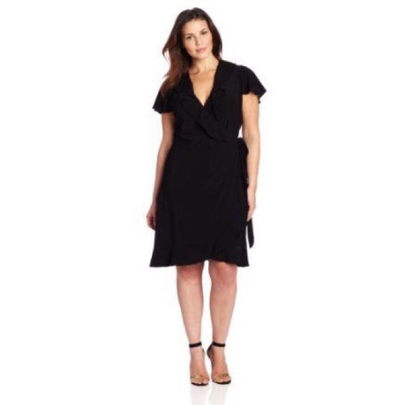 Tiana B. Dresses & Skirts - Tiana B. Black Ruffle Wrap Side Tie Dress